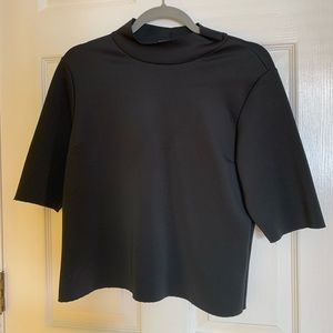 ZARA Black Neoprene Crop Top